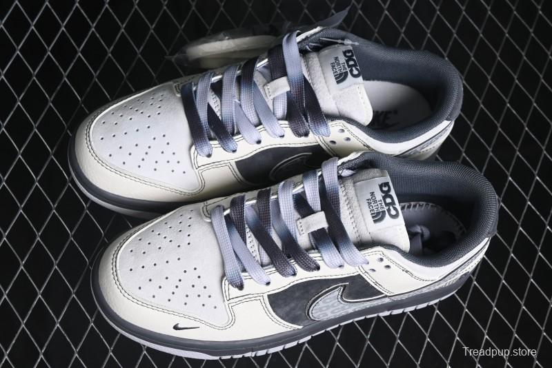 Nike SB Dunk Low The North Face Collaboration - Grey White Anniversary High-End Custom Low-Top Casual Skate Shoes - XX3186-202