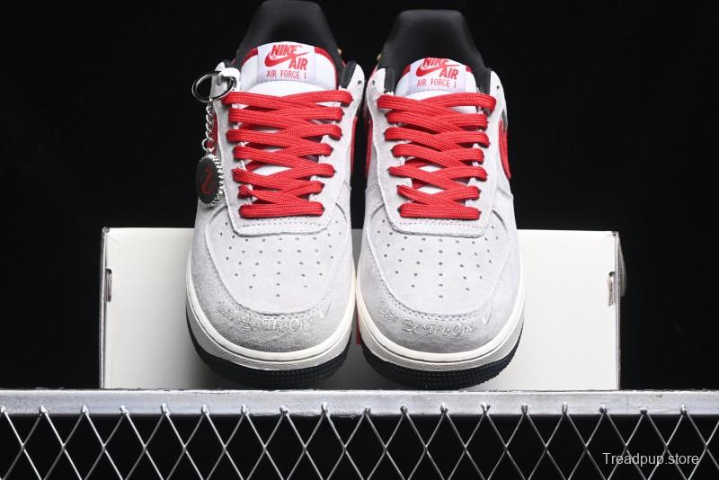 Nike Air Force 1 '07 Low Halloween Collaboration - Red Grey Pig Version Low Top Casual Sneakers - KK1988-020