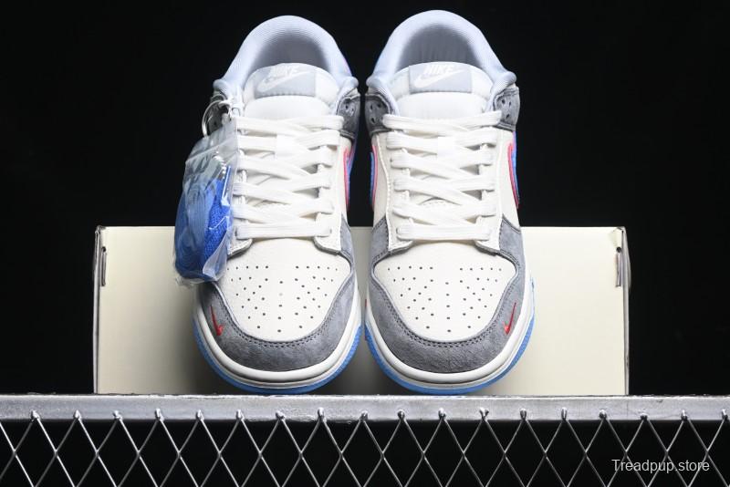 Nike SB Dunk Low Supreme Collaboration Anniversary Custom Low-Top Casual Skate Shoes - KK1333-010
