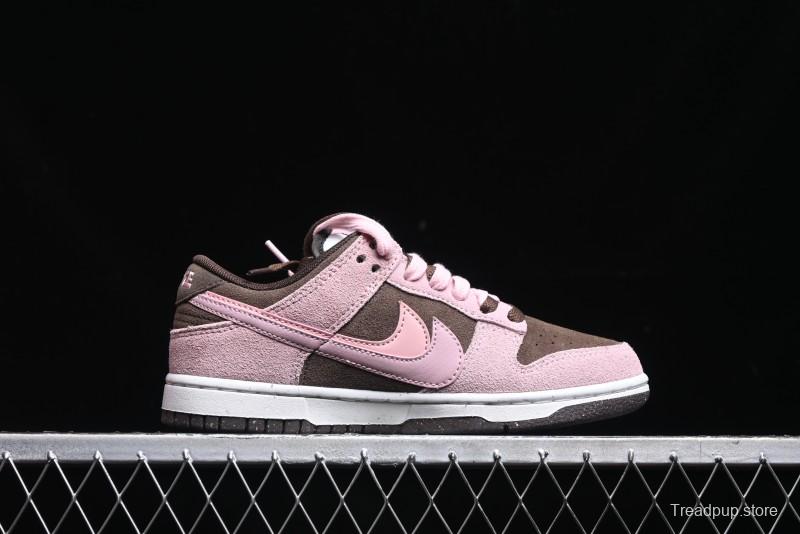 Nike Dunk Low 85 Double Swoosh Series Strawberry Chestnut SB Low Top Casual Skate Shoes - HV1799-161