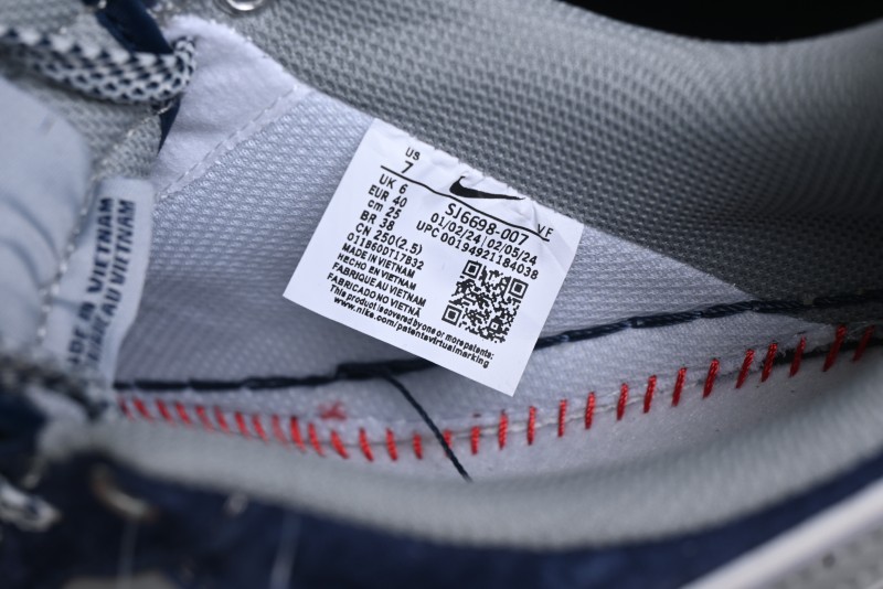Nike Air Force 1 '07 Low Stussy Collaboration - Grey Blue Suede Low-Top Casual Sneakers - SJ6698-007