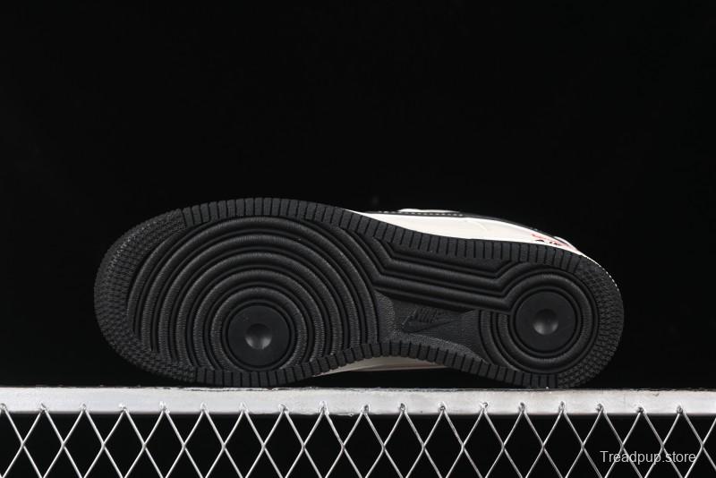 Nike Air Force 1 '07 Low Stone Island x Supreme Collaboration - Off-White Black Heel Casual Sneakers - BB1616-307