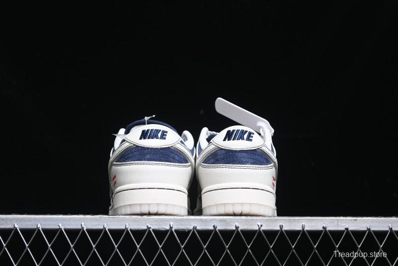 Nike SB Dunk Low Supreme Collaboration - White Blue with Crystal Outsole Anniversary High-End Custom Low-Top Casual Skate Shoes - XS1086-002