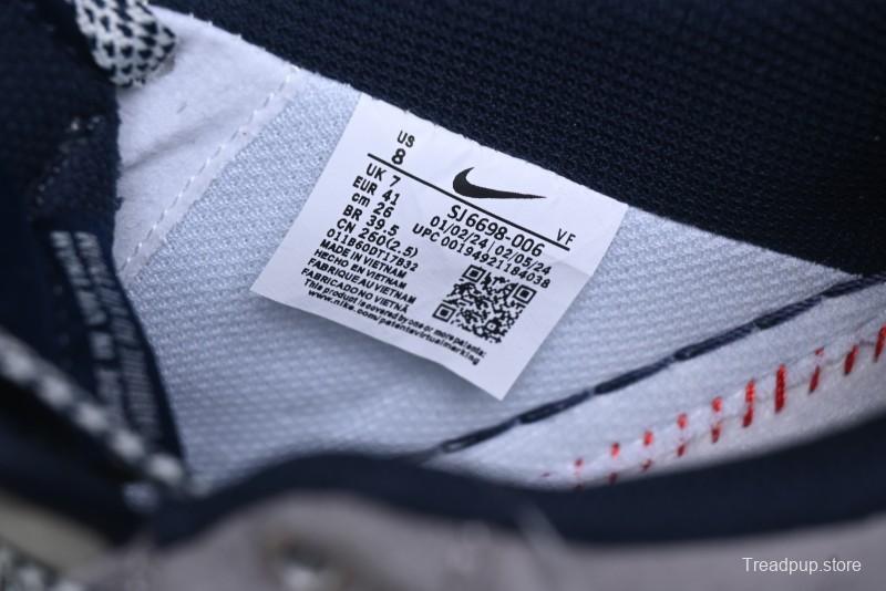 Nike Air Force 1 '07 Low Stussy Collaboration - Grey White with Blue Outsole Low-Top Casual Sneakers - SJ6698-006