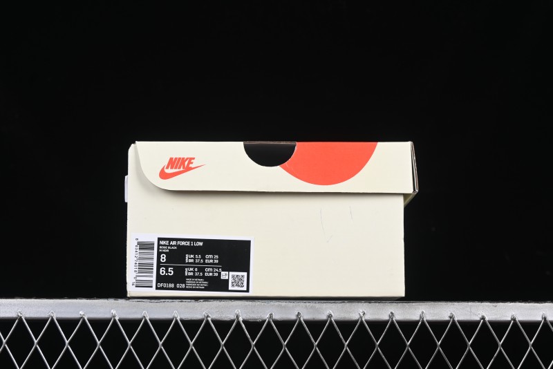Nike Air Force 1 '07 Low Dior Collaboration Black Pattern Low-Top Casual Sneakers - DF0188-028
