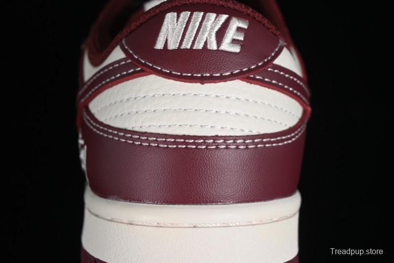 Nike SB Dunk Low Stussy Collaboration - Burgundy Starry Sky Anniversary High-End Custom Low-Top Casual Skate Shoes - BB9898-001