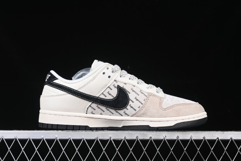 Nike SB Dunk Low Supreme Collaboration - Beige Brown Anniversary High-End Custom Low-Top Casual Skate Shoes - XS1086-003