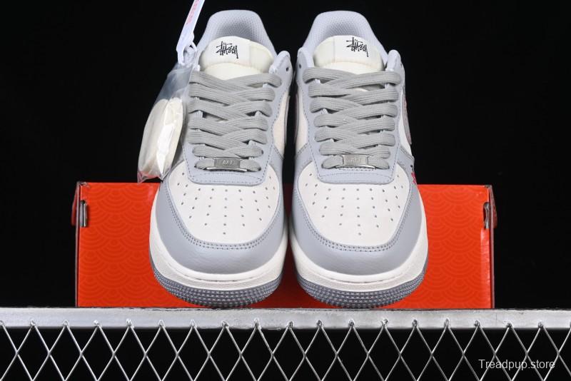 Nike Air Force 1 '07 Low Stussy Lunar New Year Snake Limited Edition Grey Snake Low-Top Casual Sneakers - DM6688-027