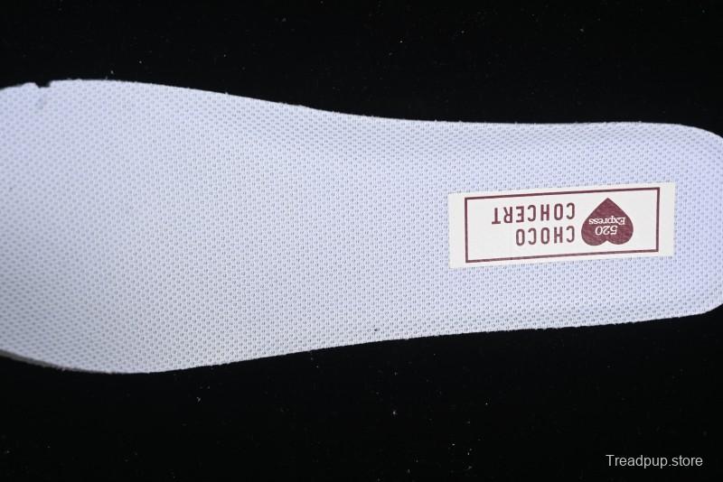 Choco Concert Leather Round Square Asymmetric Fashion Sneakers White Wine Red - AJE5