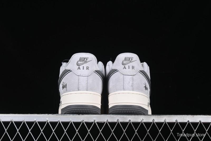 Nike Air Force 1 '07 Low Stussy Collaboration - Pig Grey Swoosh Low-Top Casual Sneakers - XZ3318-066