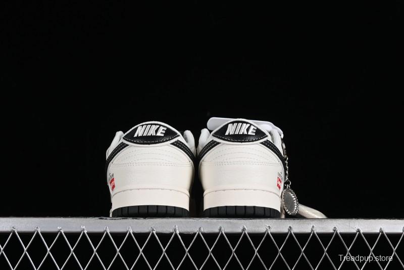 Nike Supreme x SB Dunk Low Stone Island Collaboration - Beige Black Starry Sky Anniversary Custom Low-Top Casual Skate Shoes - BB9866-003