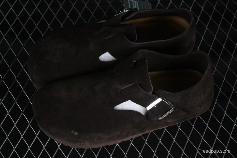 Birkenstock London BS Unisex Slip-On Casual Shoes with Soft Suede Leather and Lambswool Insole - BS