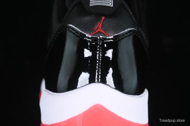 Nike Air Jordan 11 Low Bred Basketball Shoes with Patent Leather and Carbon Fiber - FV5104-006