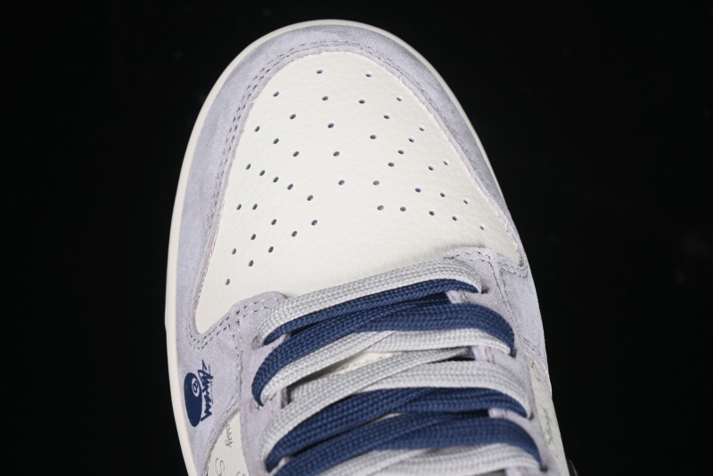Nike SB Dunk Low Stussy Collaboration Black Burgundy Swoosh Anniversary Custom Low-Top Casual Skate Shoes - DM6868-022