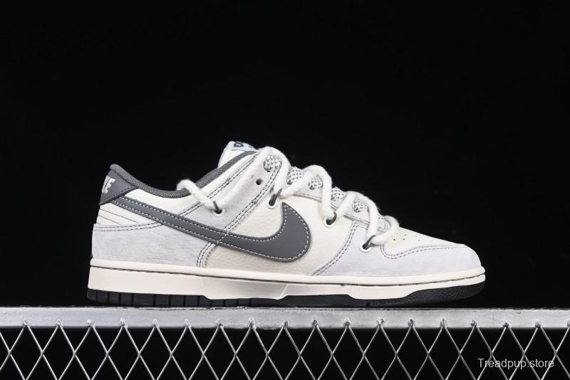 Nike SB Dunk Low The North Face x Supreme Collaboration Light Gray Hook Anniversary Custom Low-Top Casual Skate Shoes - YX5066-230