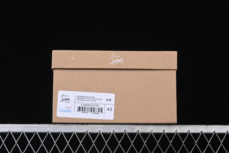 Christian Louboutin Funnyto Flat Comfortable Fashion Low-Top Sneakers with Raw Ice Blue Sole - X.D4