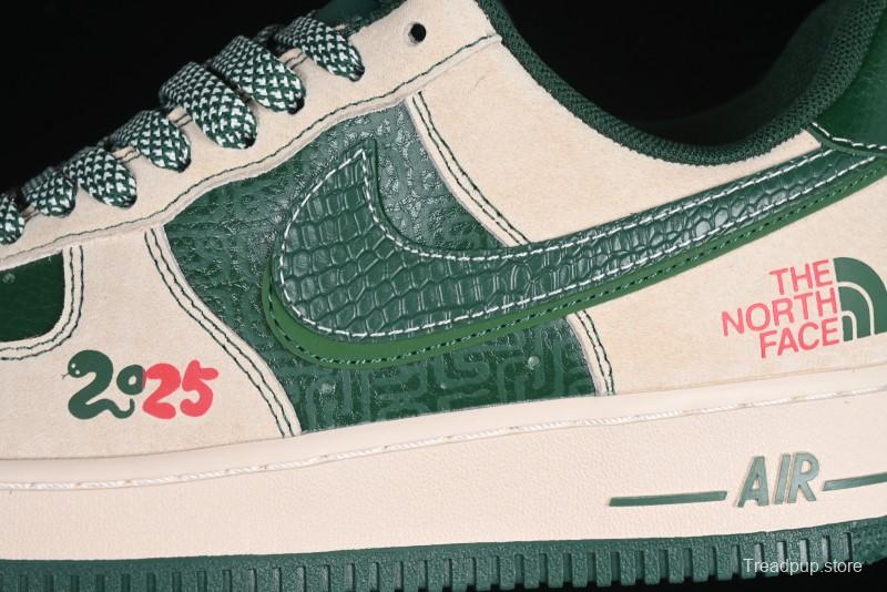 Nike Air Force 1 '07 Low The North Face Collaboration Green Snake Scale Casual Sneakers - DM6688-015