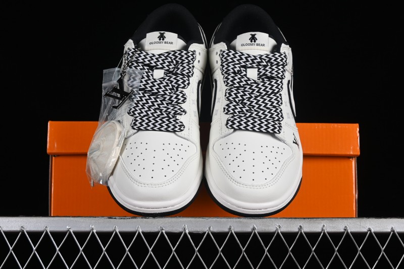 Nike SB Dunk Low LV Collaboration - Beige Black Violent Bear Anniversary High-End Custom Low-Top Casual Skate Shoes - SJ2068-239