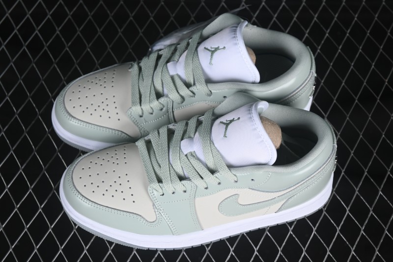 Nike Air Jordan 1 Low AJ1 Amber Green Low-Top Casual Sneakers - HF4078-100