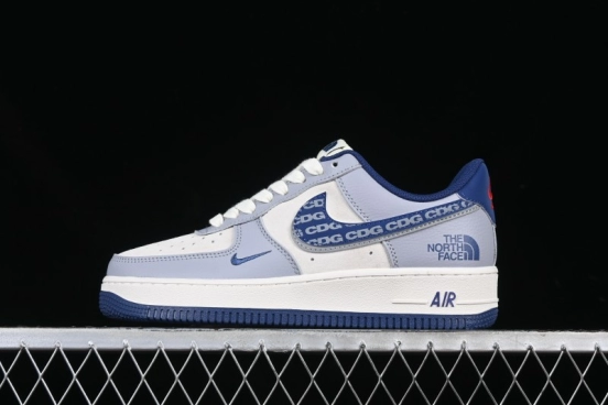 Nike Air Force 1 '07 Low The North Face x CDG Blue Double Swoosh Casual Sneakers - DM6688-019