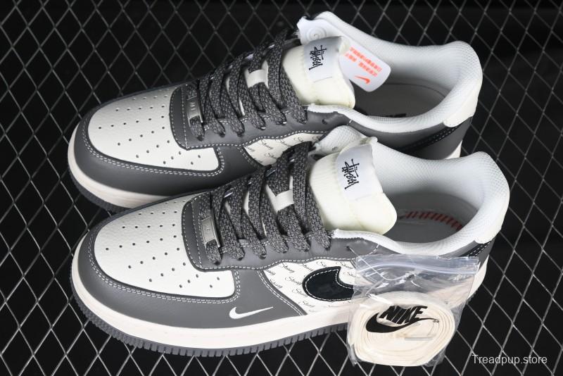 Nike Air Force 1 '07 Low Stussy Collaboration - Nebula Grey Low-Top Casual Sneakers - XZ3328-168