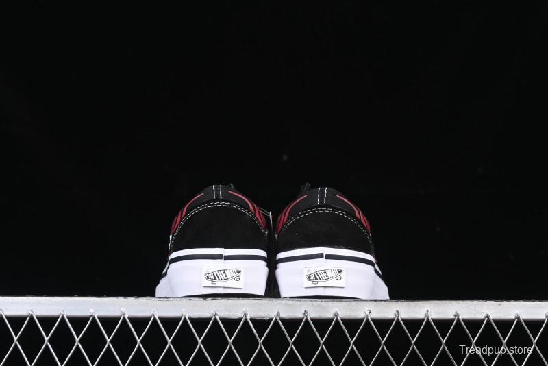 Vans Old Skool Flame Red Low-Top Casual Skate Shoes - VN000CQDBA5