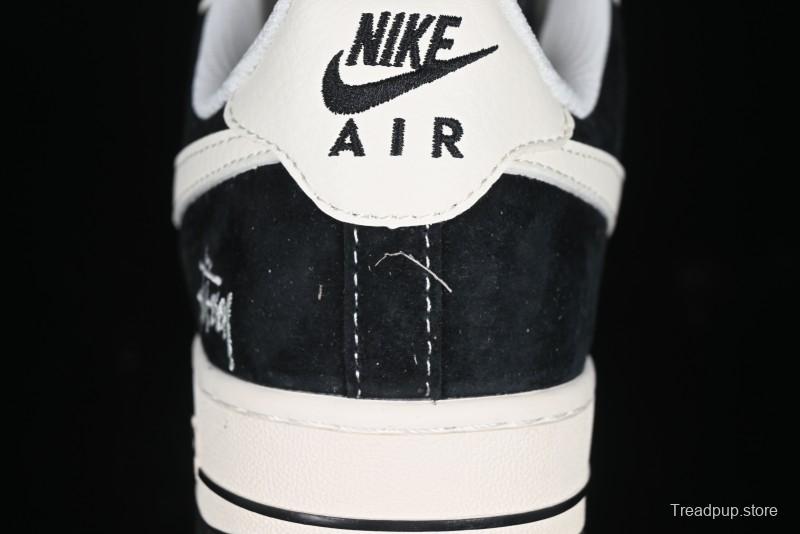 Nike Air Force 1 '07 Low Stussy Collaboration - Black White Casual Sneakers - XZ6188-671