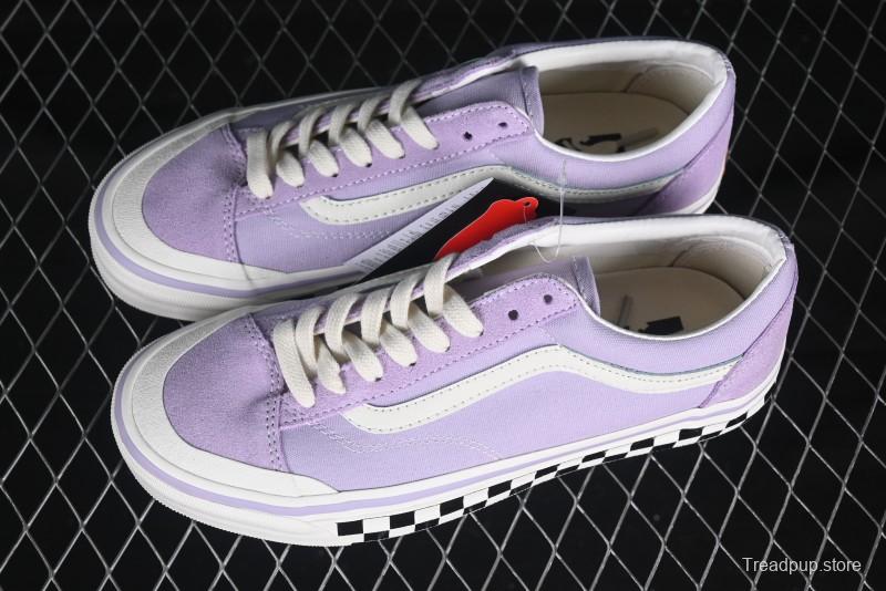 Vans Old Skool Reissue 136 Purple Checkerboard Retro Canvas Shoes - VN000MT6E3N