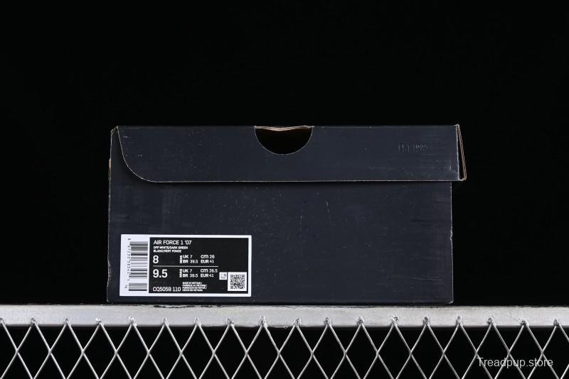 Nike Air Force 1 '07 Low Casual Sneakers in White Green Colorway - CQ5059-110