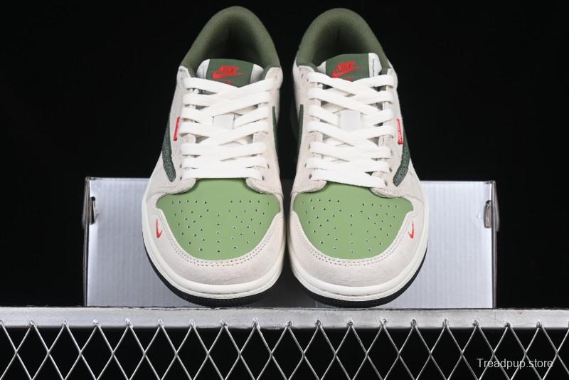 Nike Travis Scott x Fragment Design x Air Jordan 1 Low OG SP AJ1 Snake Year Limited Edition Low-Top Casual Sneakers - DM7866-075