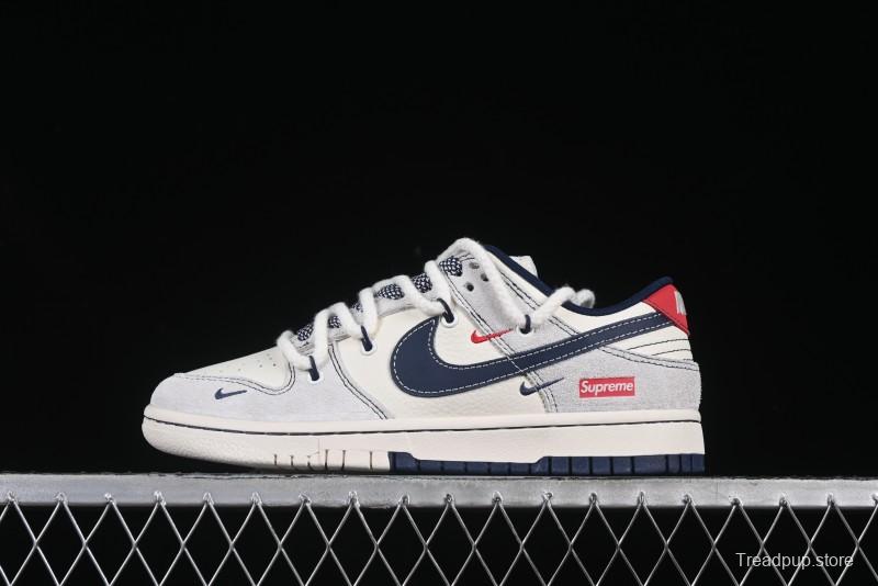 Nike SB Dunk Low Supreme Collaboration Strap Pig Eight Blue Hook Anniversary High-End Custom Low-Top Casual Skate Shoes - YX5066-235