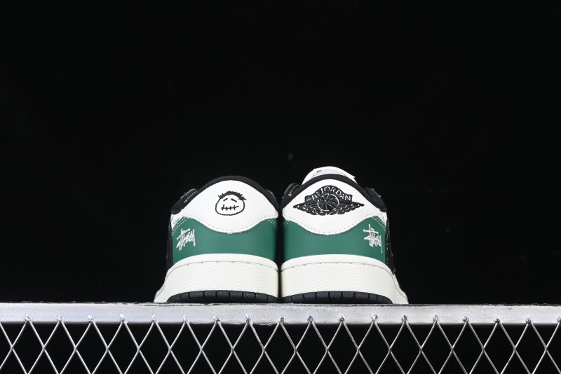 Nike Travis Scott x Fragment Design x Air Jordan 1 Low OG SP AJ1 Stussy Collaboration - Black Green - AG3702-805