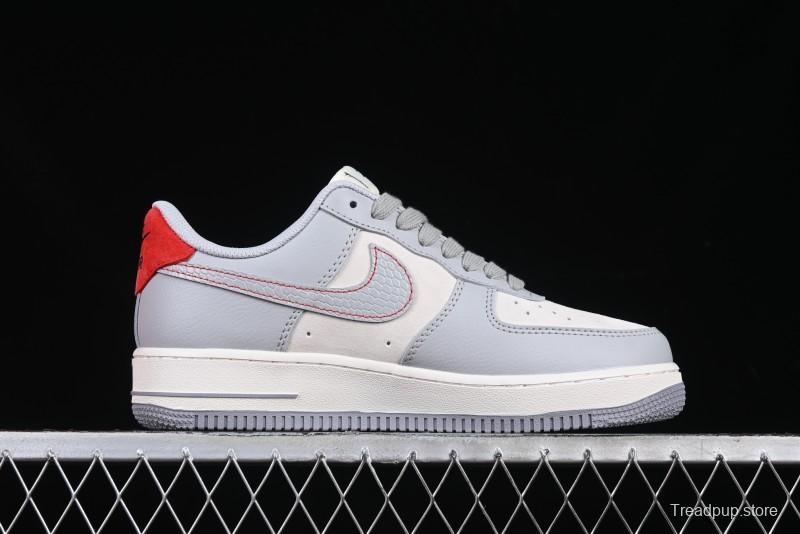 Nike Air Force 1 '07 Low Stussy Lunar New Year Snake Limited Edition Grey Snake Low-Top Casual Sneakers - DM6688-027