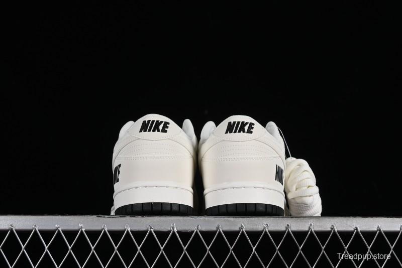 Nike SB Dunk Low Collaboration Three Swooshes Beige Black Color Low Top Casual Skateboarding Shoes - NK5639-321