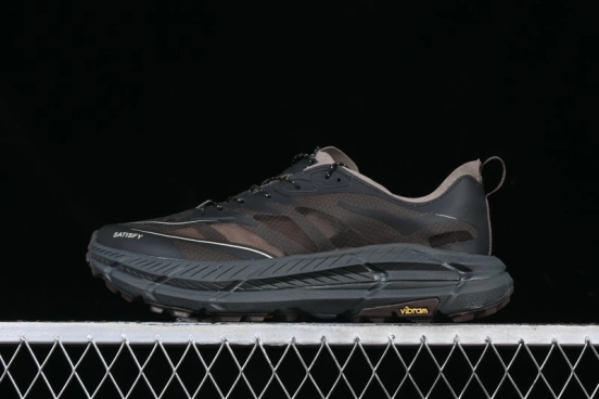 HOKA ONE ONE Satisfy Running Mafate Trail Low-Cut Cushioned Outdoor Hiking Shoes - 1157050 COFF