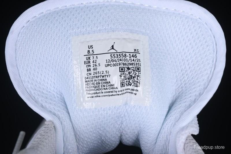 Nike Air Jordan 1 Low AJ1 Casual Sneakers with Cream and Blue Accents - 553558-146