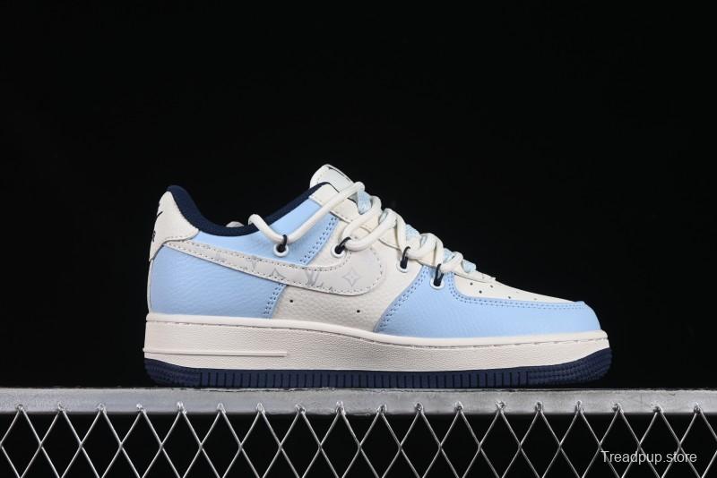 Nike Air Force 1'07 Low LV Collaboration University Blue Drawstring Casual Sneakers - DM6868-058