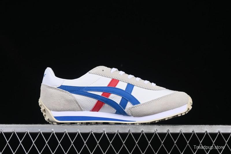 Onitsuka Tiger Vintage Runner Sneakers - White/Grey with Blue & Red Accents