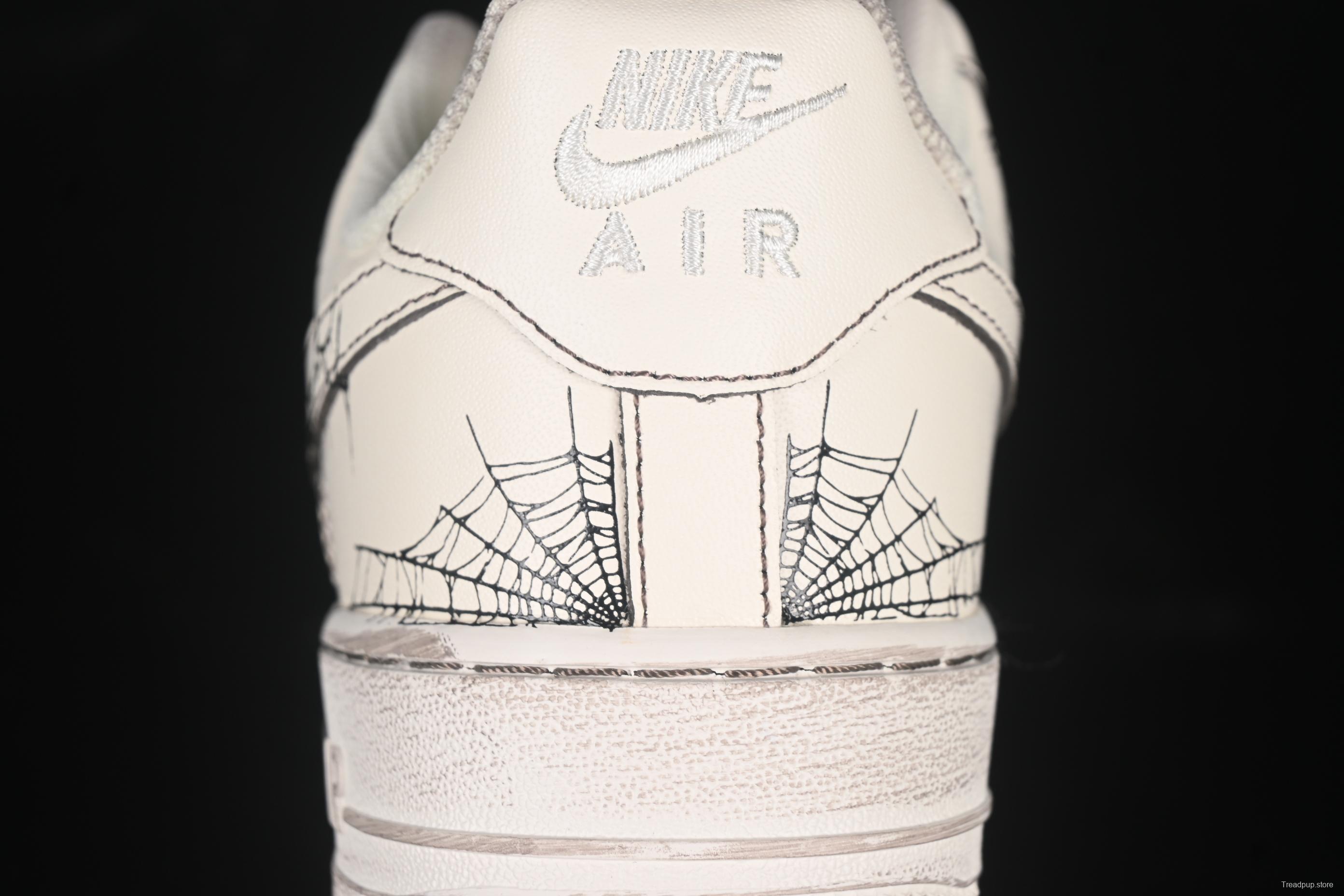 Nike Air Force 1'07 Low Casual Sneakers with Vintage Spider Web Design - 315221-333