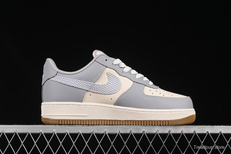 Nike Air Force 1 '07 Low Supreme Collaboration Light Grey Gum Casual Sneakers - KK1988-075