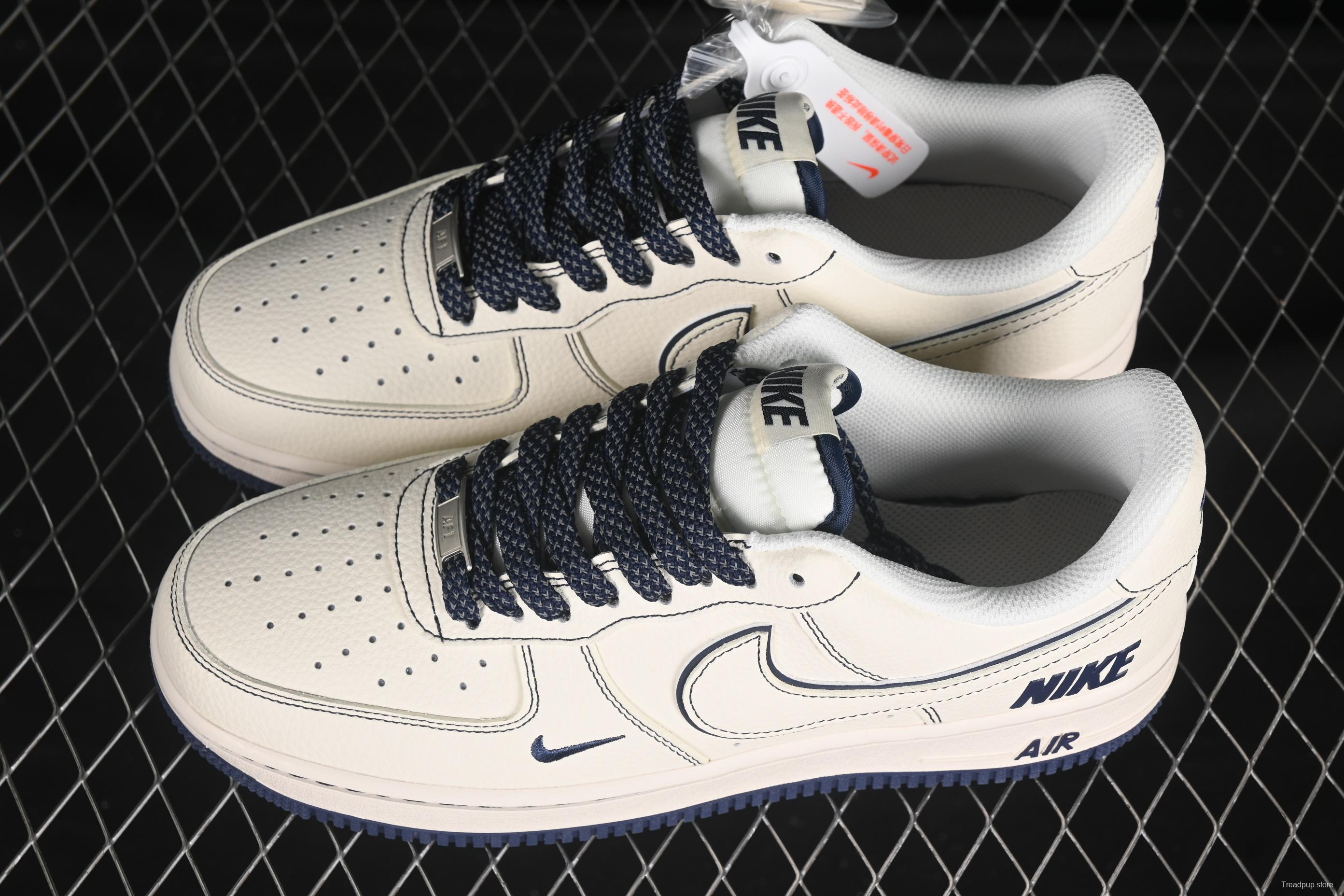 Nike Air Force 1'07 Low Collaboration Sneakers with Navy Blue Accents - HH7518-073