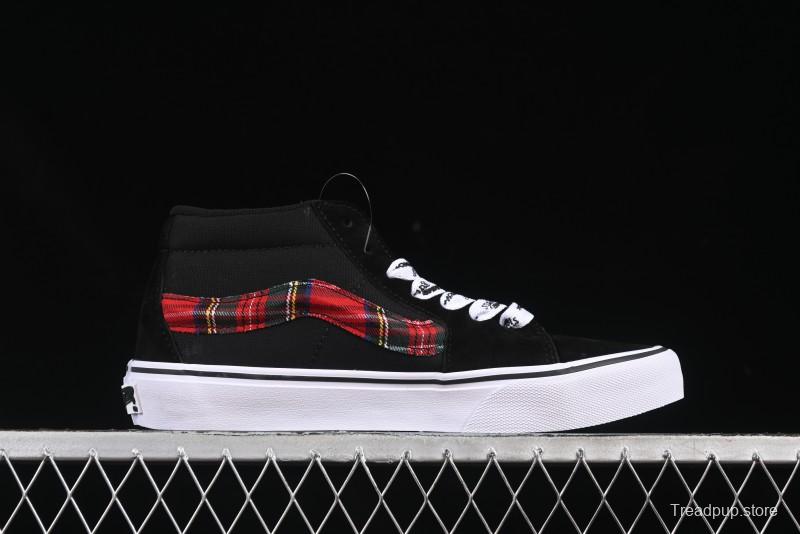 Vans Sk8-Mid Anaheim Collection Scottish Plaid Casual Low-Top Canvas Shoes - VN0A4UWIVNE