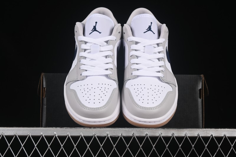 Nike Air Jordan 1 Low AJ1 Casual Sneakers with Blue Swoosh - 553558-146