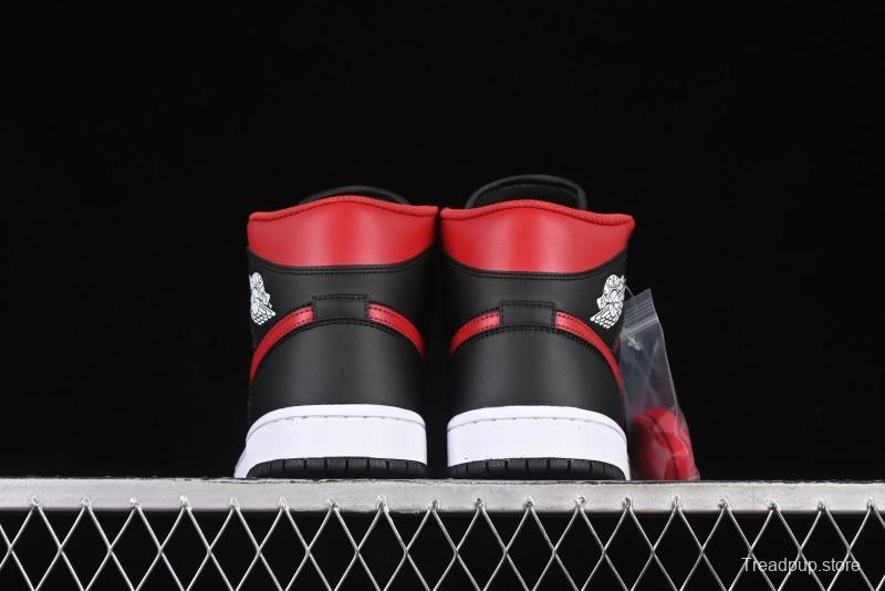 Nike Air Jordan 1 Mid AJ1 Black Red Mid-Top Casual Sneakers - DQ8426-067