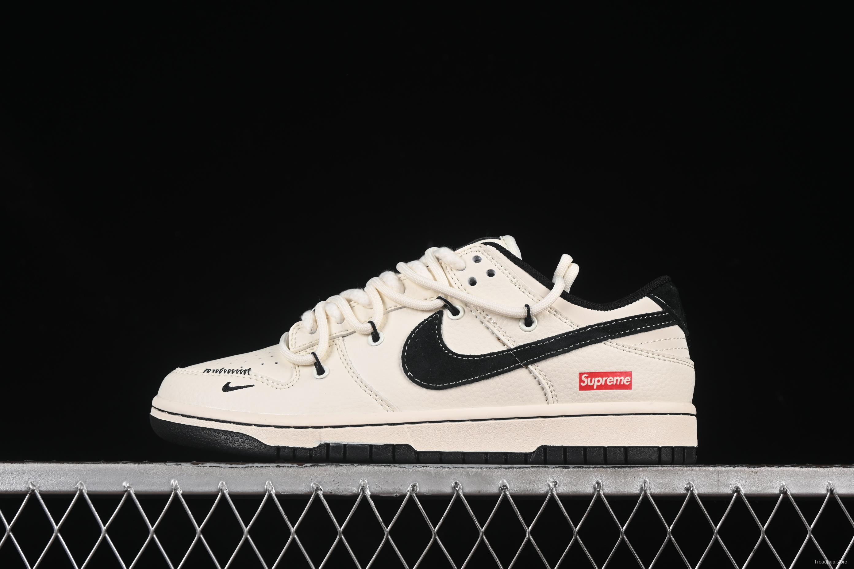 Nike SB Dunk Low Sup Series Strap White Black Swoosh Anniversary Custom Low-Top Skate Shoes - YX5066-282