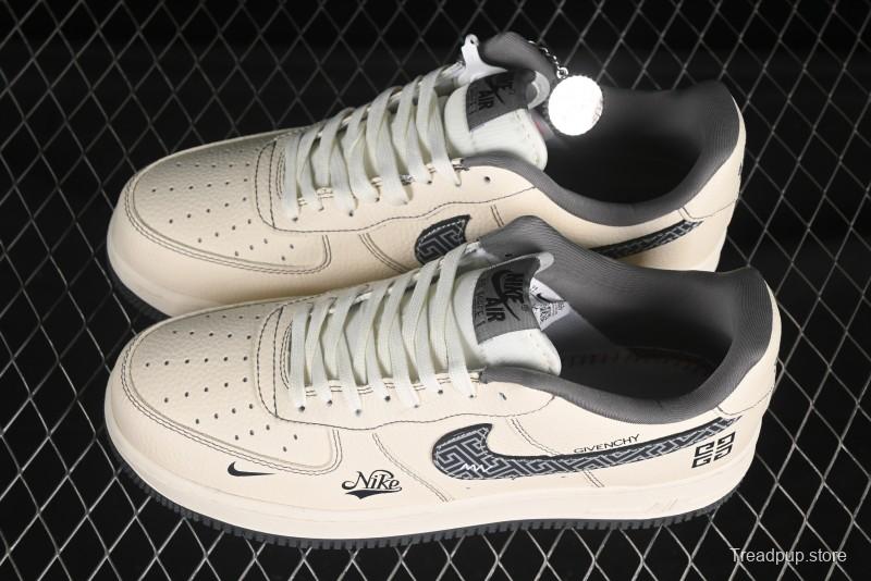 Nike Air Force 1 '07 Low Givenchy Collaboration Pattern Beige Grey Casual Sneakers - DF0188-057