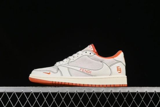 Nike Air Jordan 1 Low AJ1 Fendi Collaboration Low-Top Casual Sneakers - XZ5749-002