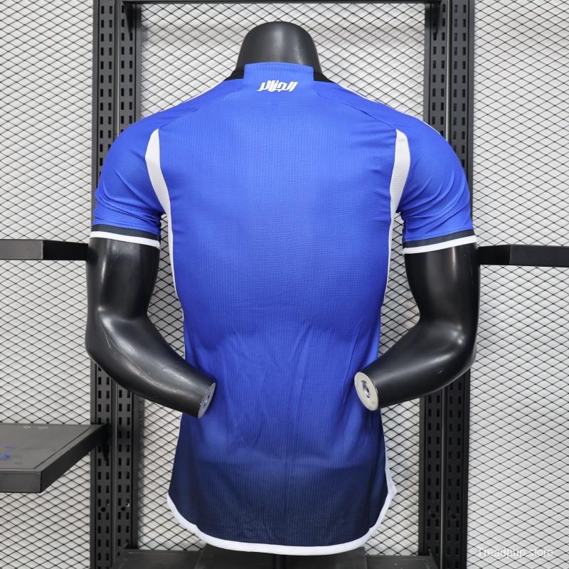 Player Version 2025 Algeria Blue with Arabic Sponsor Jersey