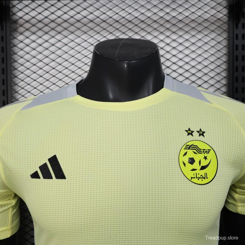 Player Version 2025 Algeria Light Yellow with Adidas Design Jersey