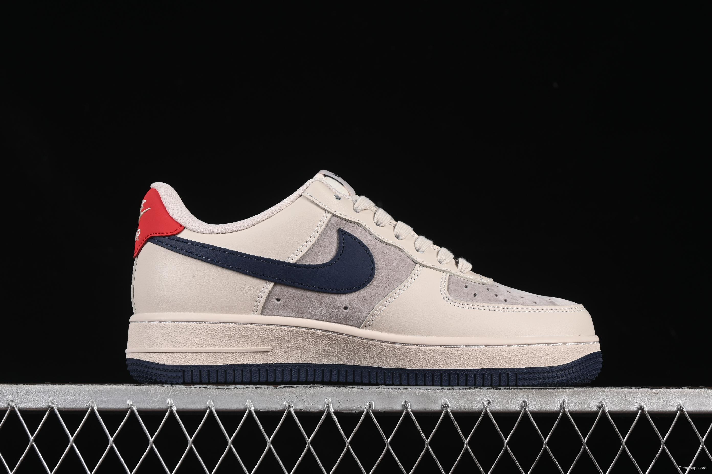 Nike Air Force 1 '07 Low The North Face Collaboration Red Heel Navy Blue Casual Sneakers - XX3168-133